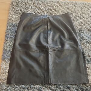 Cache Black Leather Pencil Skirt